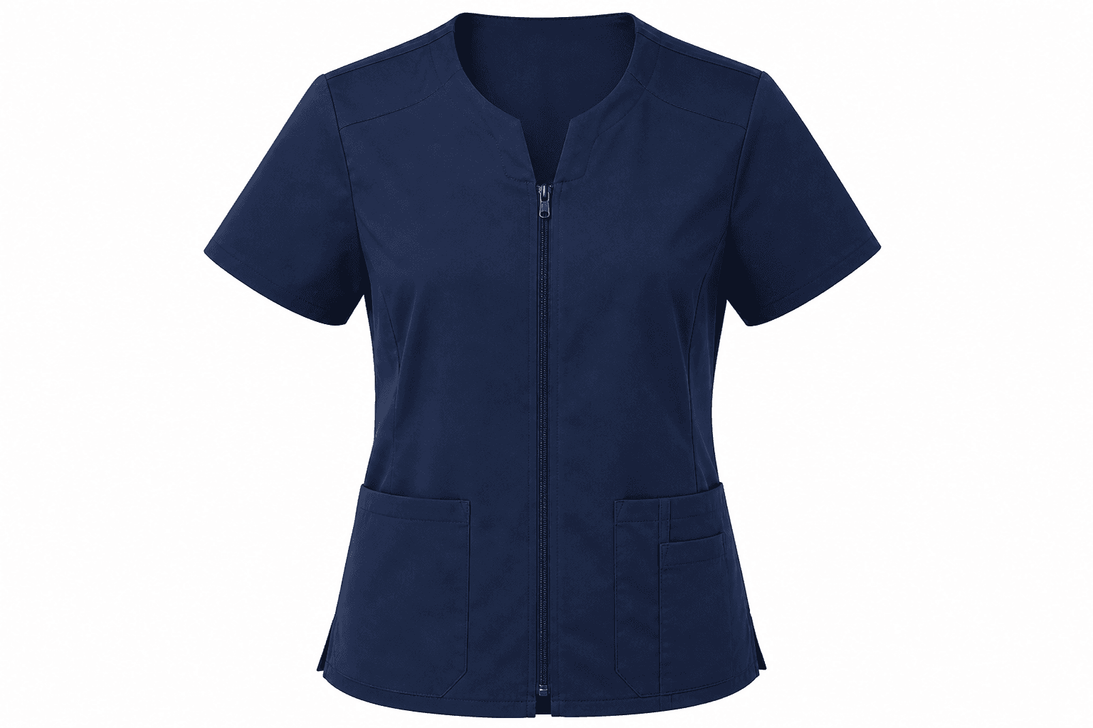 Zip-Front Scrub Top